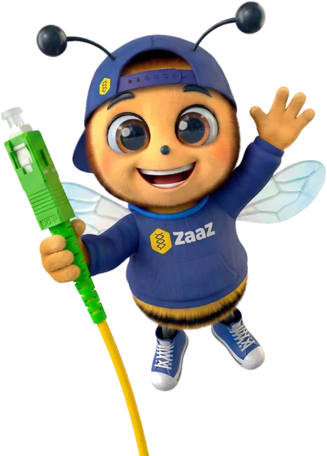 Zaazinho sosteniendo un cable de fibra óptica